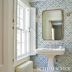 FRANCES SCALLOP FLORAL - BLUES Schumacher Wallpaper | Wallpa FRANCES SCALLOP FLORAL BLUES Schumacher Wallpaper wallpaper - SKU 5015962