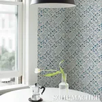 FRANCES SCALLOP FLORAL - BLUES Schumacher Wallpaper | Wallpa FRANCES SCALLOP FLORAL BLUES Schumacher Wallpaper wallpaper - SKU 5015962