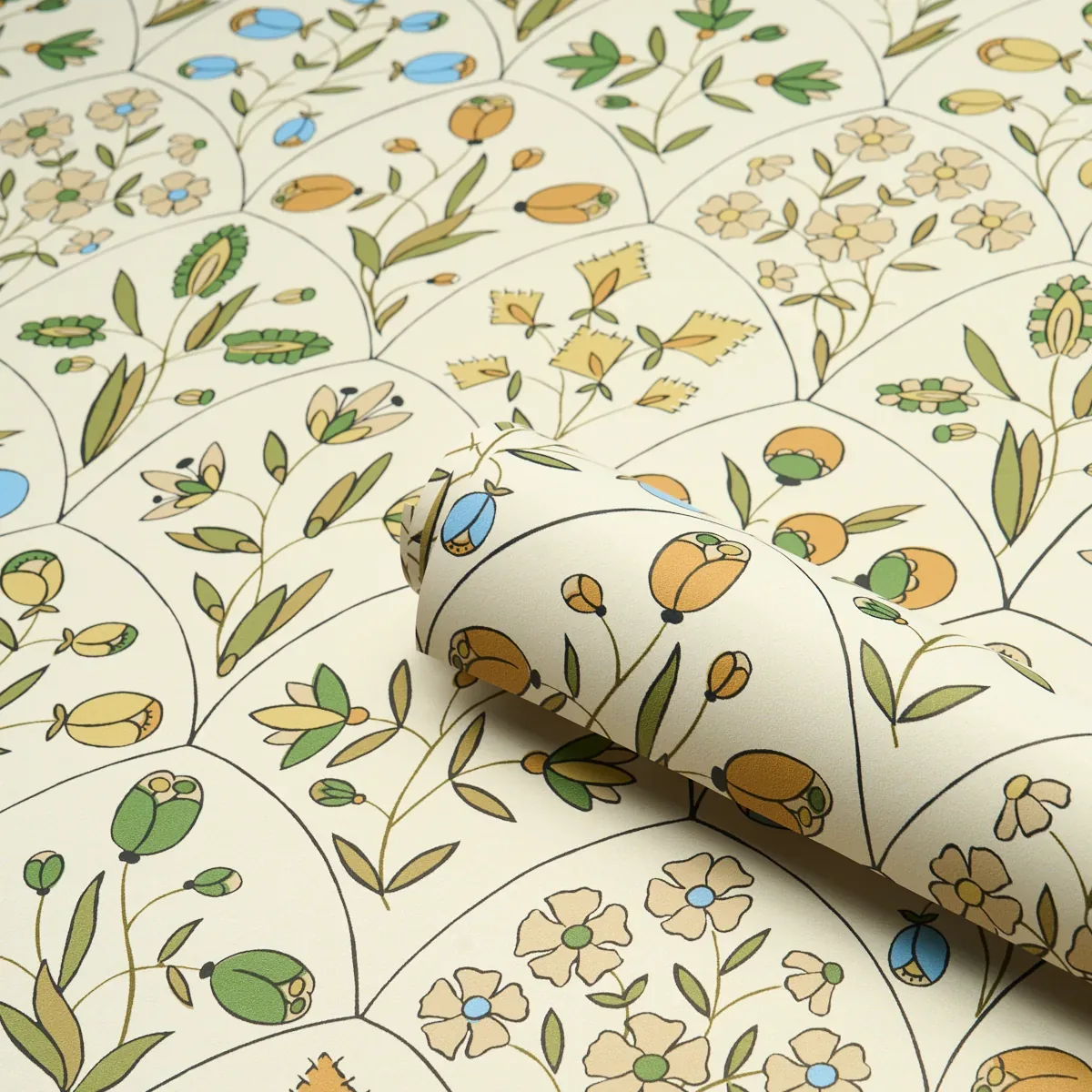 FRANCES SCALLOP FLORAL - DOCUMENT Schumacher Wallpaper | Wal FRANCES SCALLOP FLORAL DOCUMENT Schumacher Wallpaper wallpaper - SKU 5015961