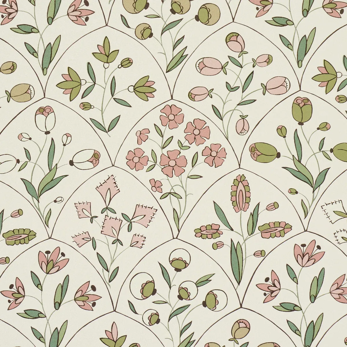 FRANCES SCALLOP FLORAL - PETAL Schumacher Wallpaper | Wallpa FRANCES SCALLOP FLORAL PETAL Schumacher Wallpaper wallpaper - SKU 5015960