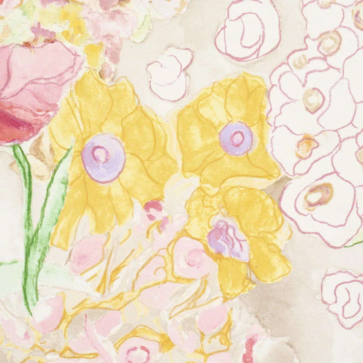 FRANK'S GARDEN PINK & GREEN Schumacher Wallpaper wallpaper - SKU 5016421