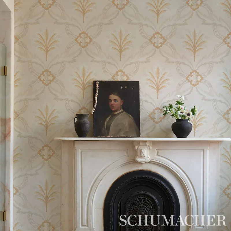 FRONT WALTZ GREY & GOLD Schumacher Wallpaper wallpaper - SKU 5013151