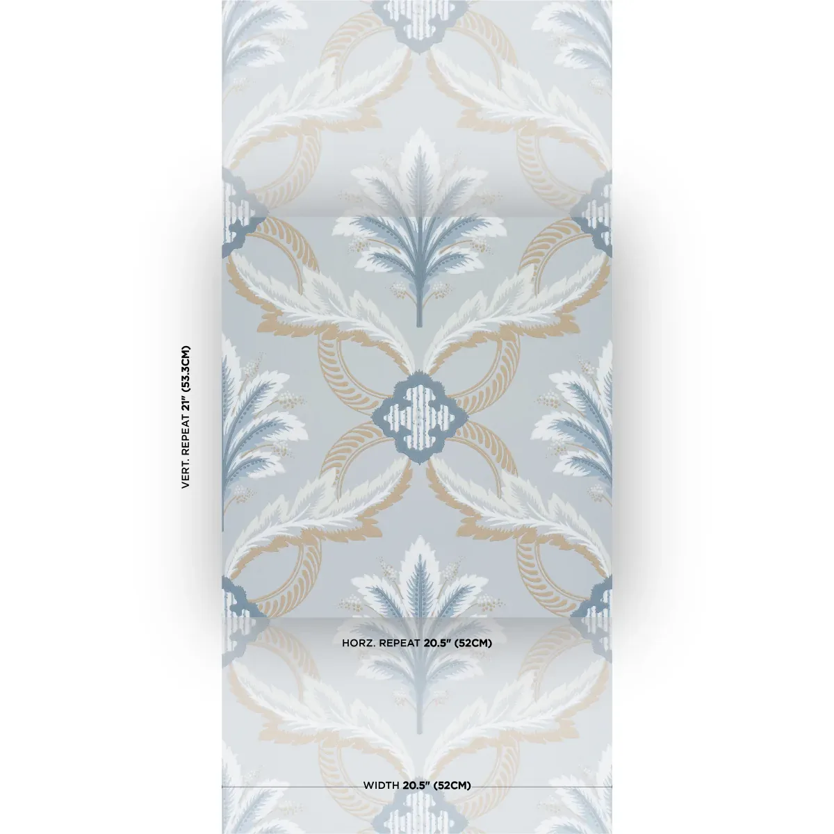 FRONT WALTZ LIGHT BLUE Schumacher Wallpaper wallpaper - SKU 5013152
