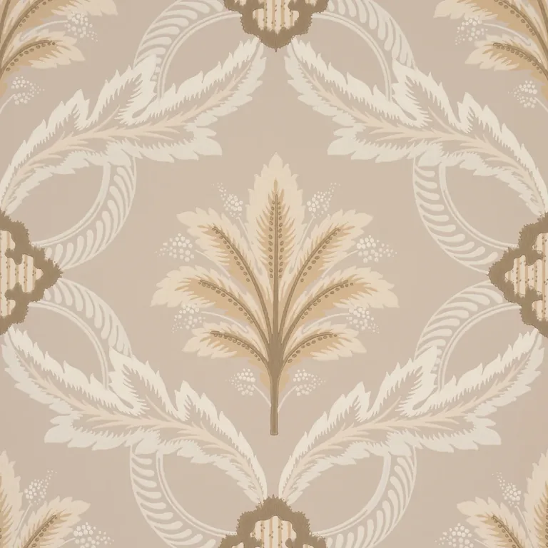 Schumacher FRONT WALTZ wallpaper, color TAUPE, SKU 5013153