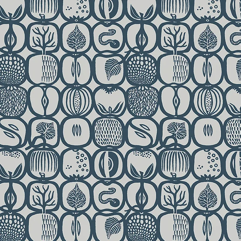 Schumacher FRUKTLÅDA wallpaper, color SLATE, SKU 1973