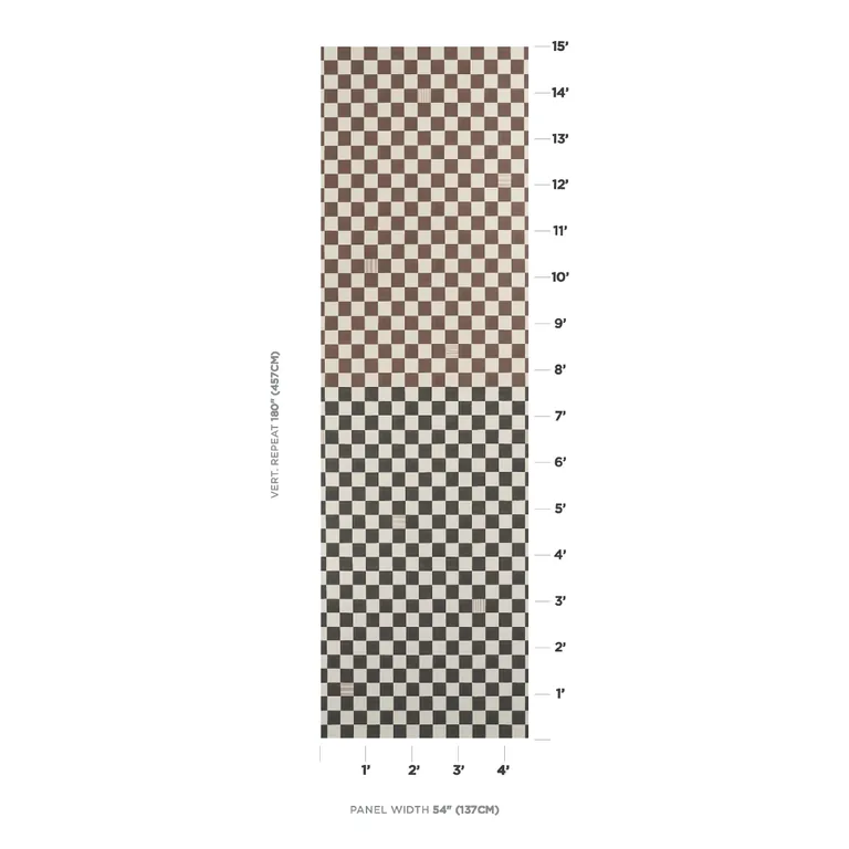 Schumacher Gambit Panel wallpaper, color COCOA & CHARCOAL, SKU 5014263