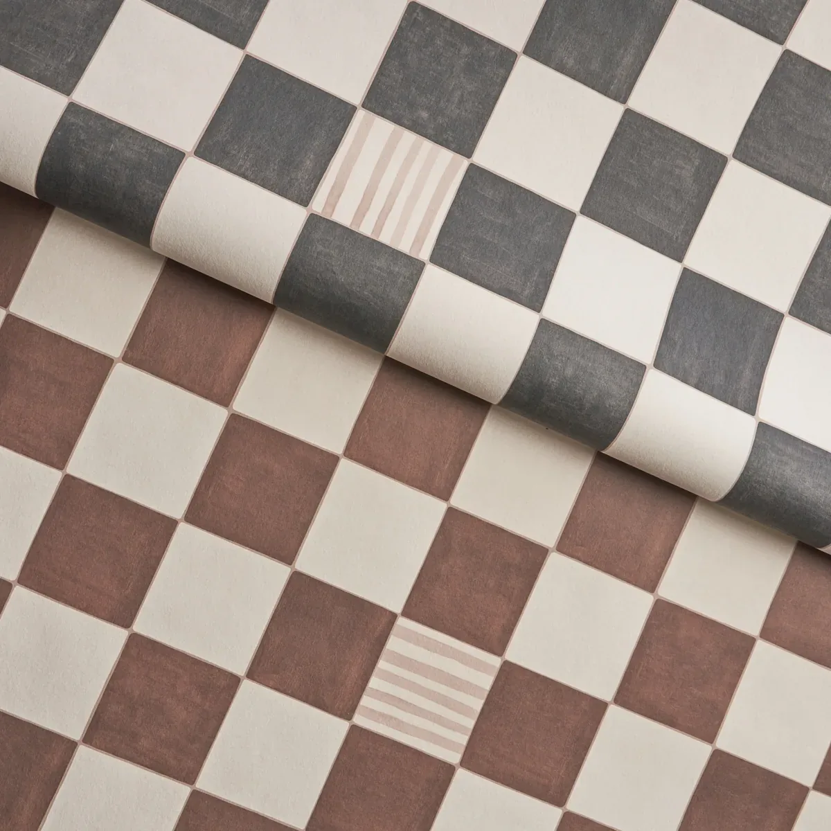 Gambit Panel COCOA & CHARCOAL Schumacher Wallpaper wallpaper - SKU 5014263