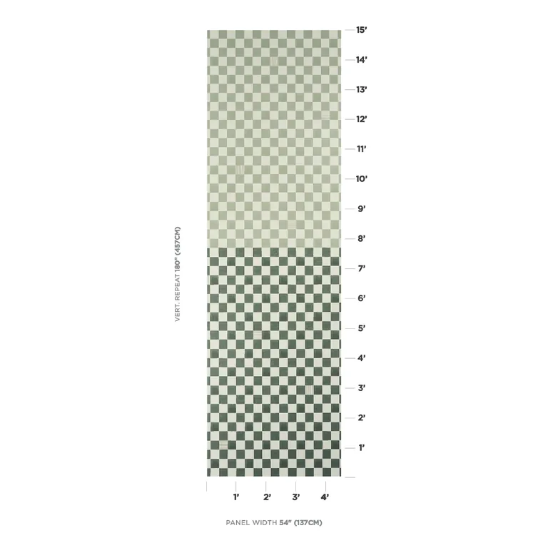 Schumacher Gambit Panel wallpaper, color SAGE & DEEP GREEN, SKU 5014262
