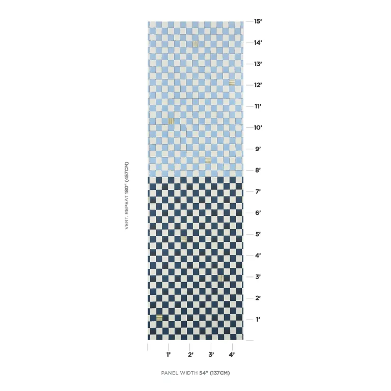 Schumacher Gambit Panel wallpaper, color SKY & DEEP NAVY, SKU 5014261