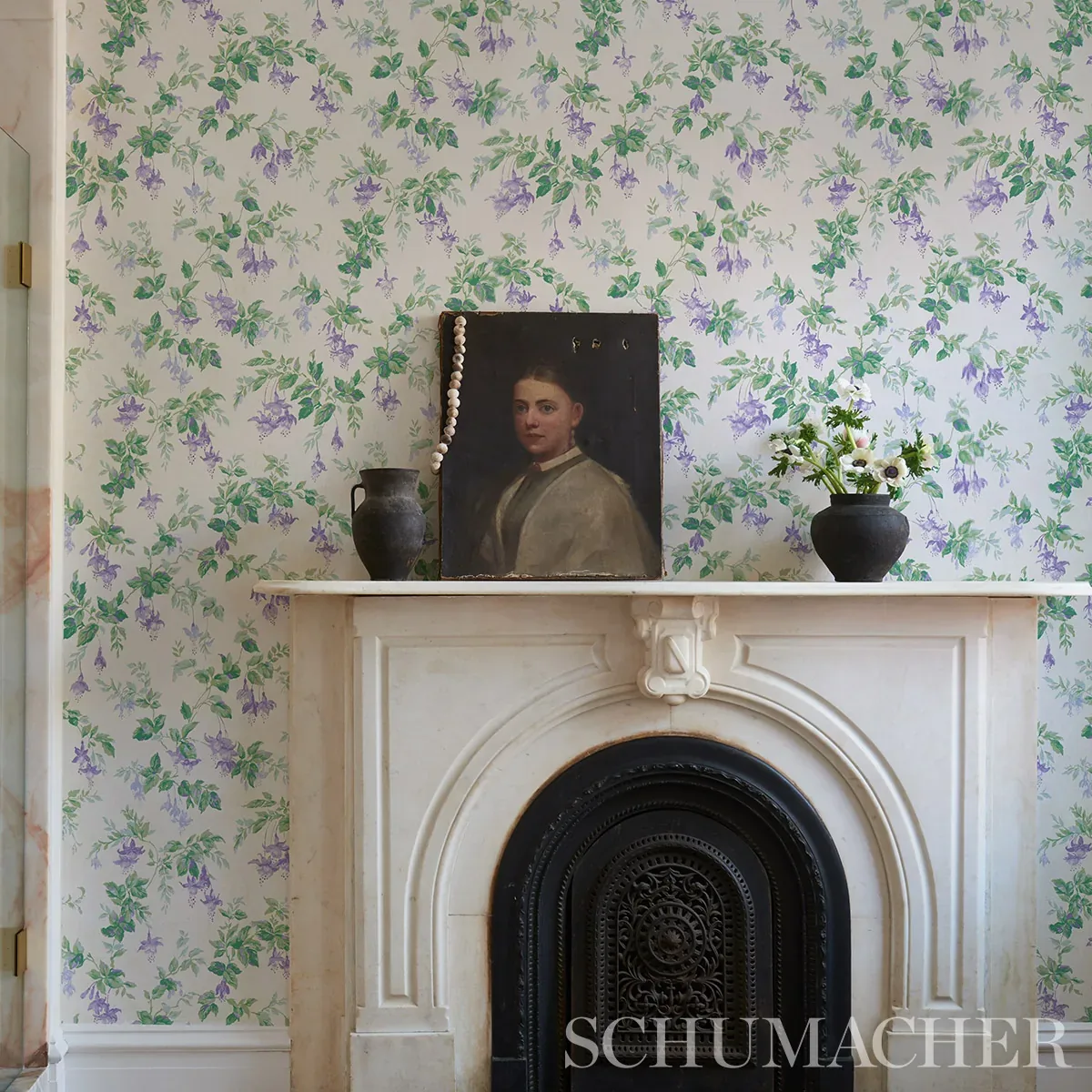GARDEN GATE VIOLET Schumacher Wallpaper wallpaper - SKU 5013870