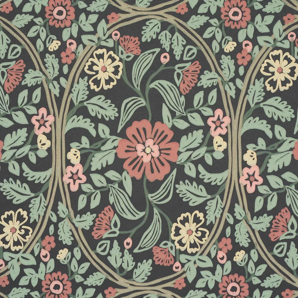 GARDEN GUILD MIDNIGHT Schumacher Wallpaper wallpaper - SKU 5016270