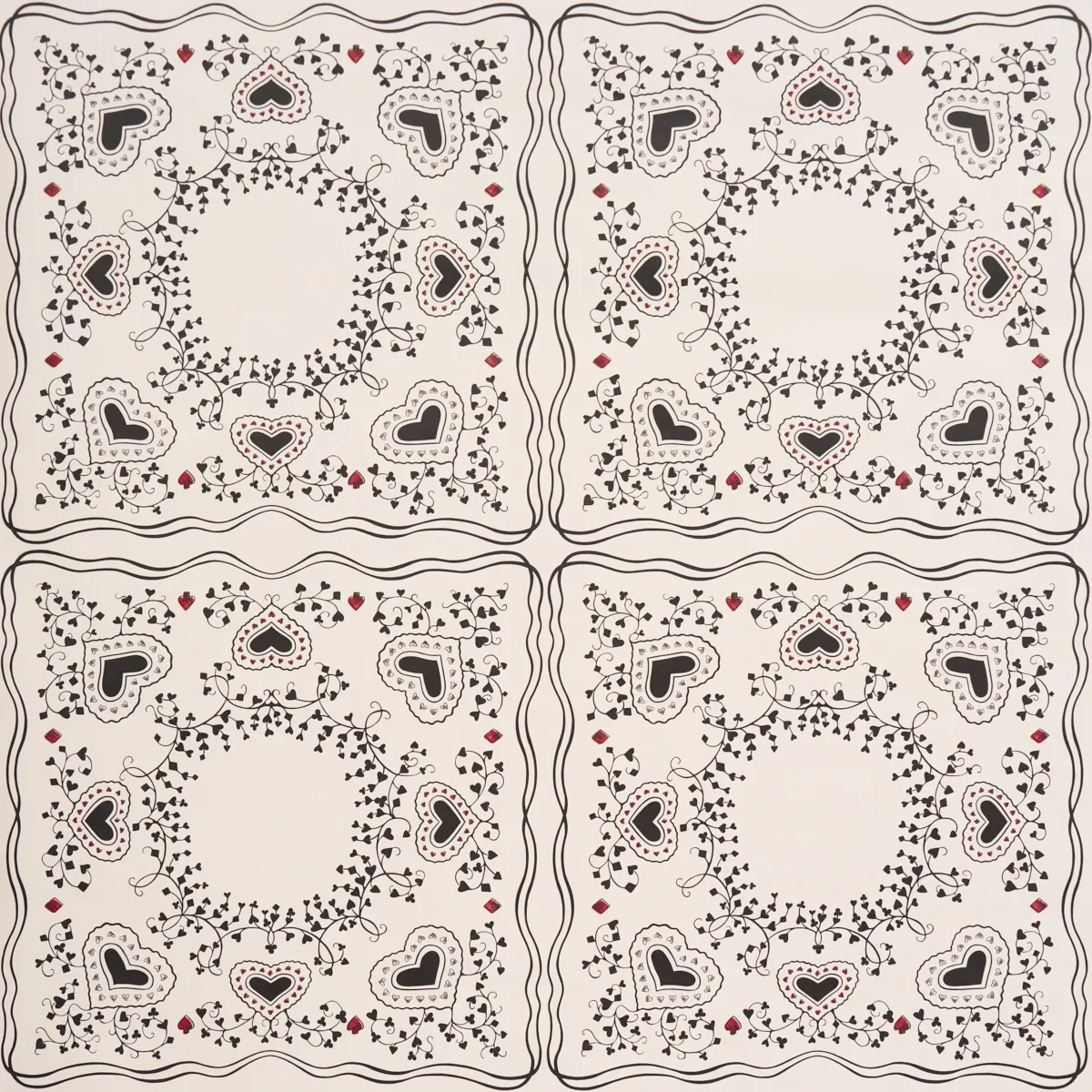 5017860 | GARDEN OF HEARTS – BLACK & IVORY