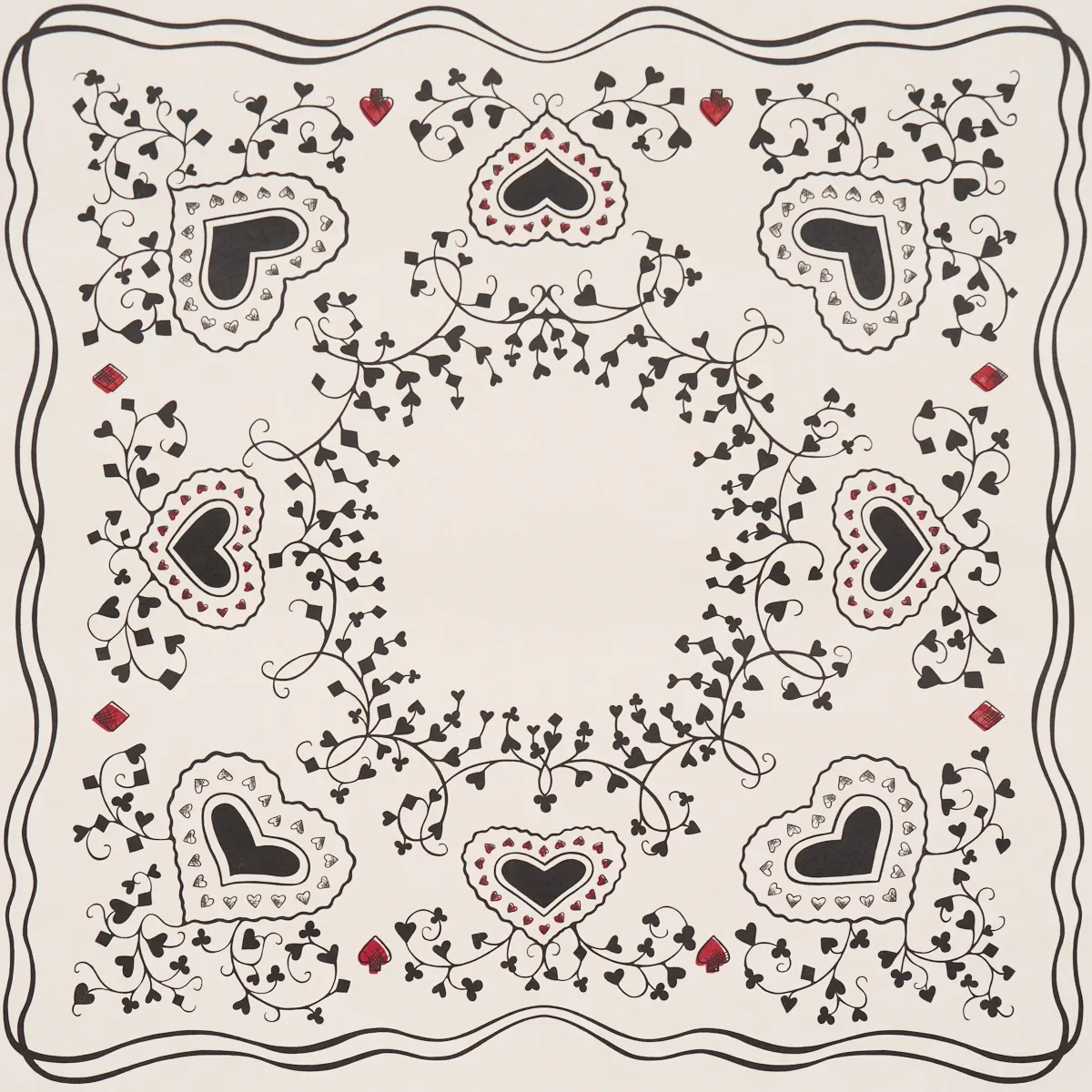 GARDEN OF HEARTS BLACK & IVORY Schumacher Wallpaper wallpaper - SKU 5017860