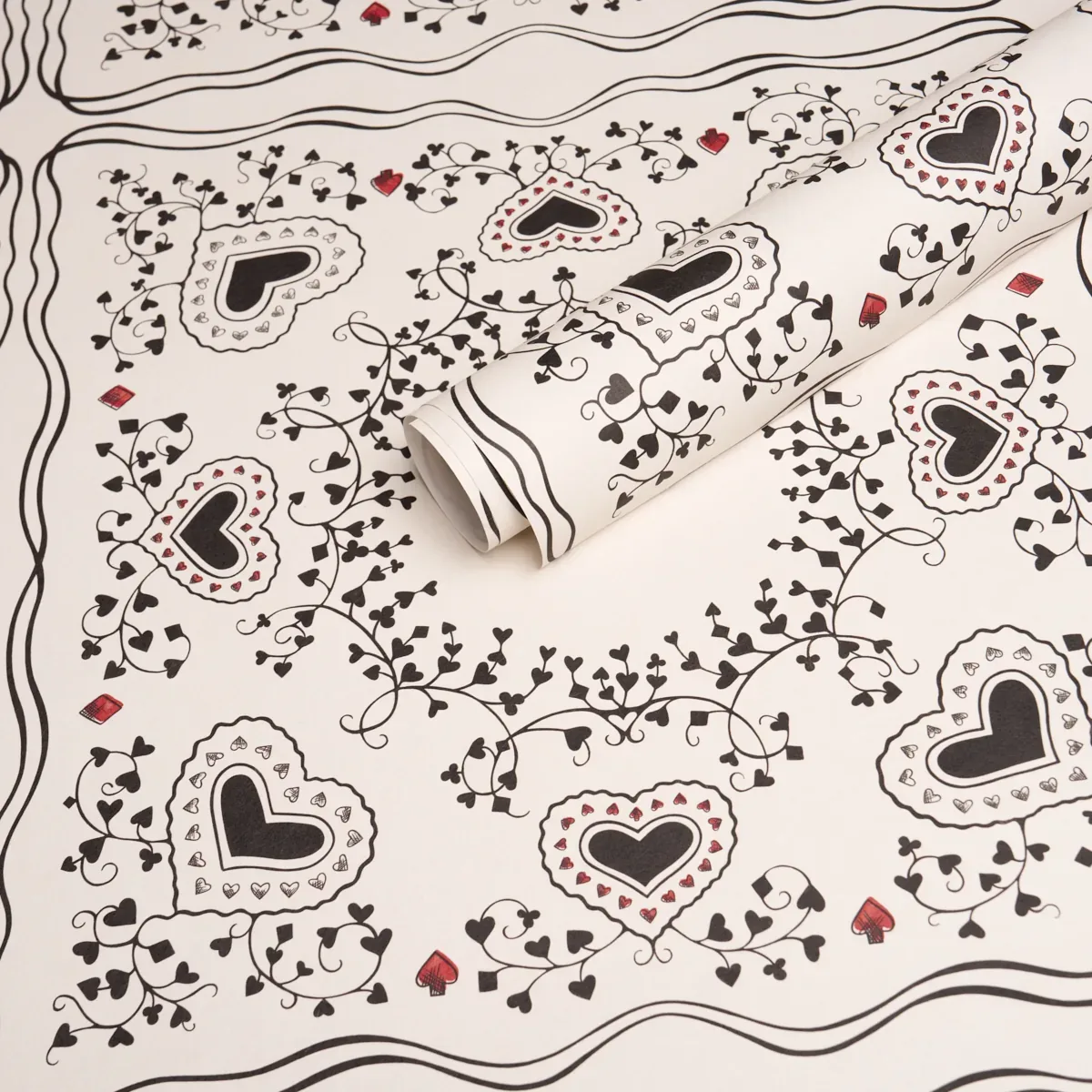 GARDEN OF HEARTS BLACK & IVORY Schumacher Wallpaper wallpaper - SKU 5017860