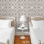 GARDEN OF HEARTS BLACK & IVORY Schumacher Wallpaper wallpaper - SKU 5017860