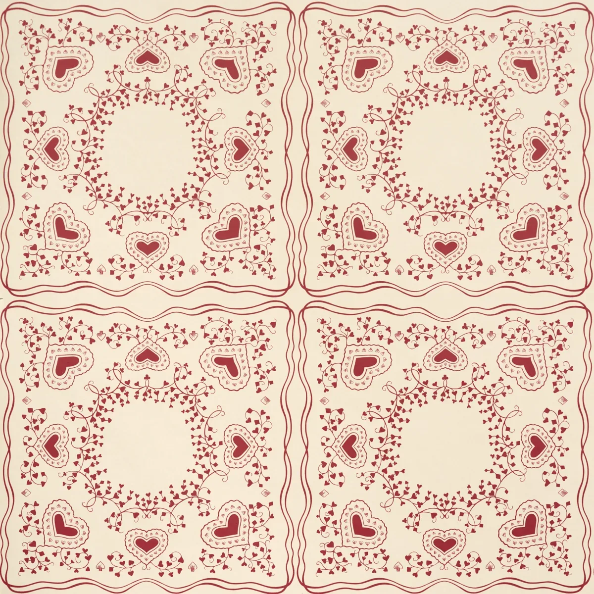 GARDEN OF HEARTS RED Schumacher Wallpaper wallpaper - SKU 5017861