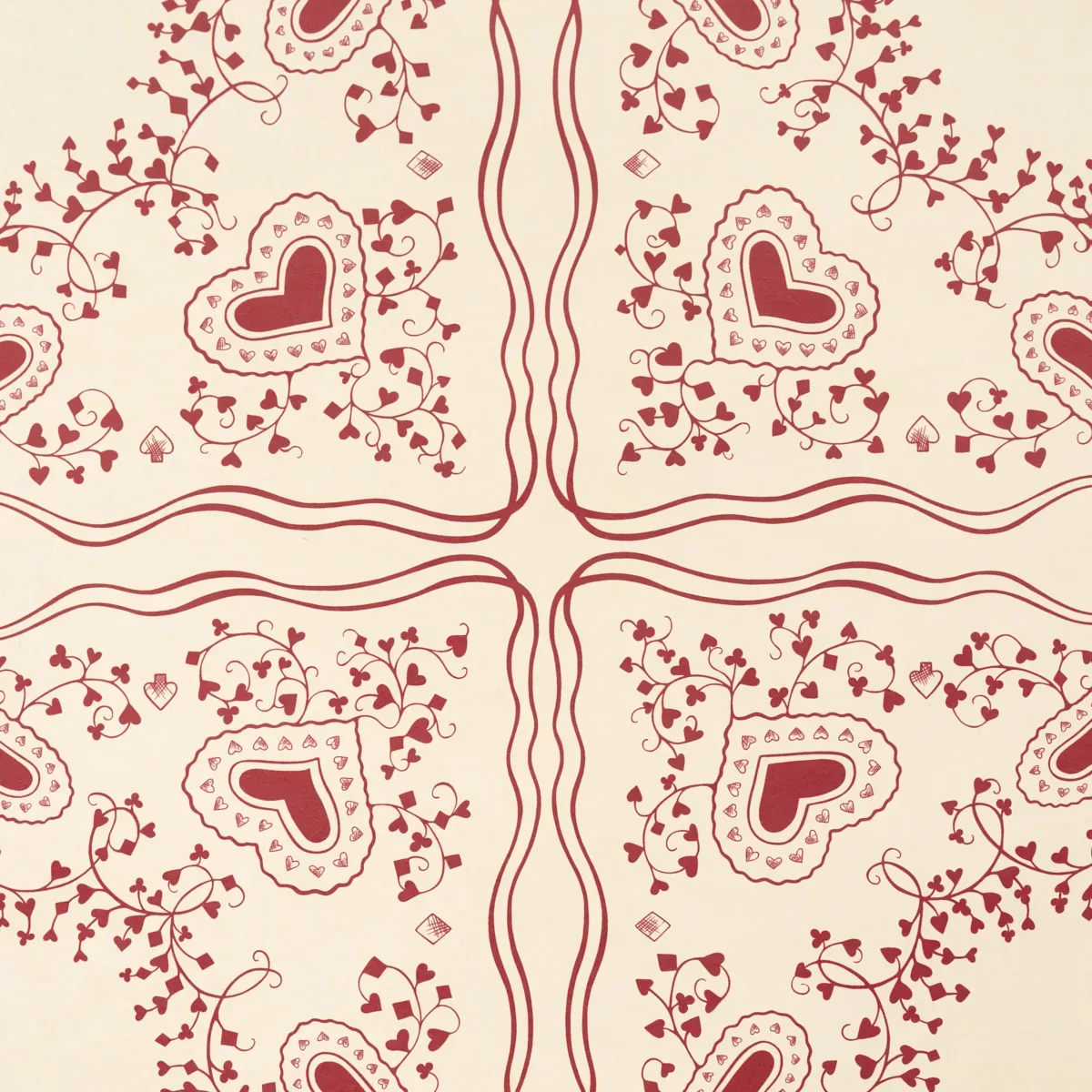GARDEN OF HEARTS RED Schumacher Wallpaper wallpaper - SKU 5017861