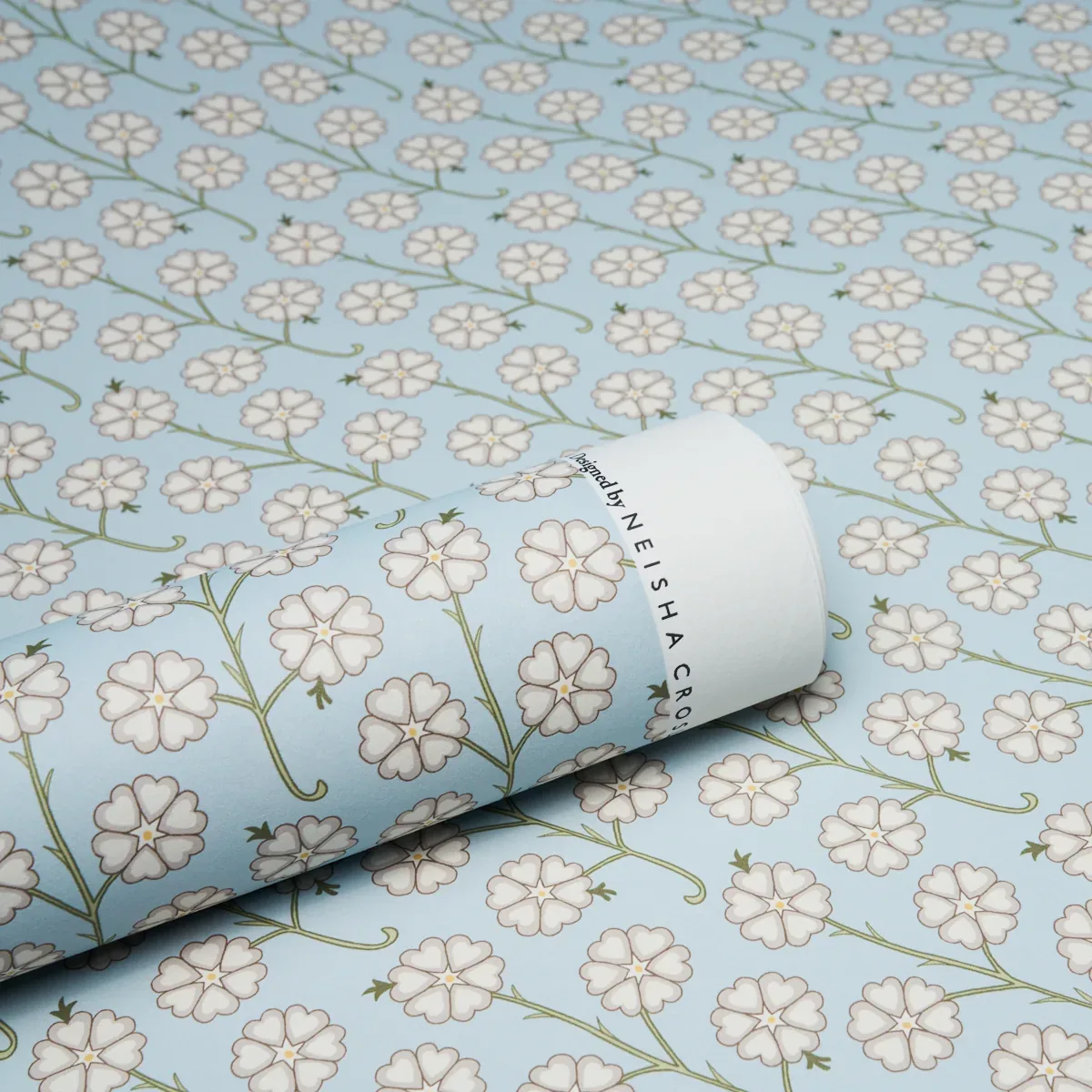 GARDENIA - EGG BLUE Schumacher Wallpaper | Wallpaper Twins GARDENIA EGG BLUE Schumacher Wallpaper wallpaper - SKU 5014921