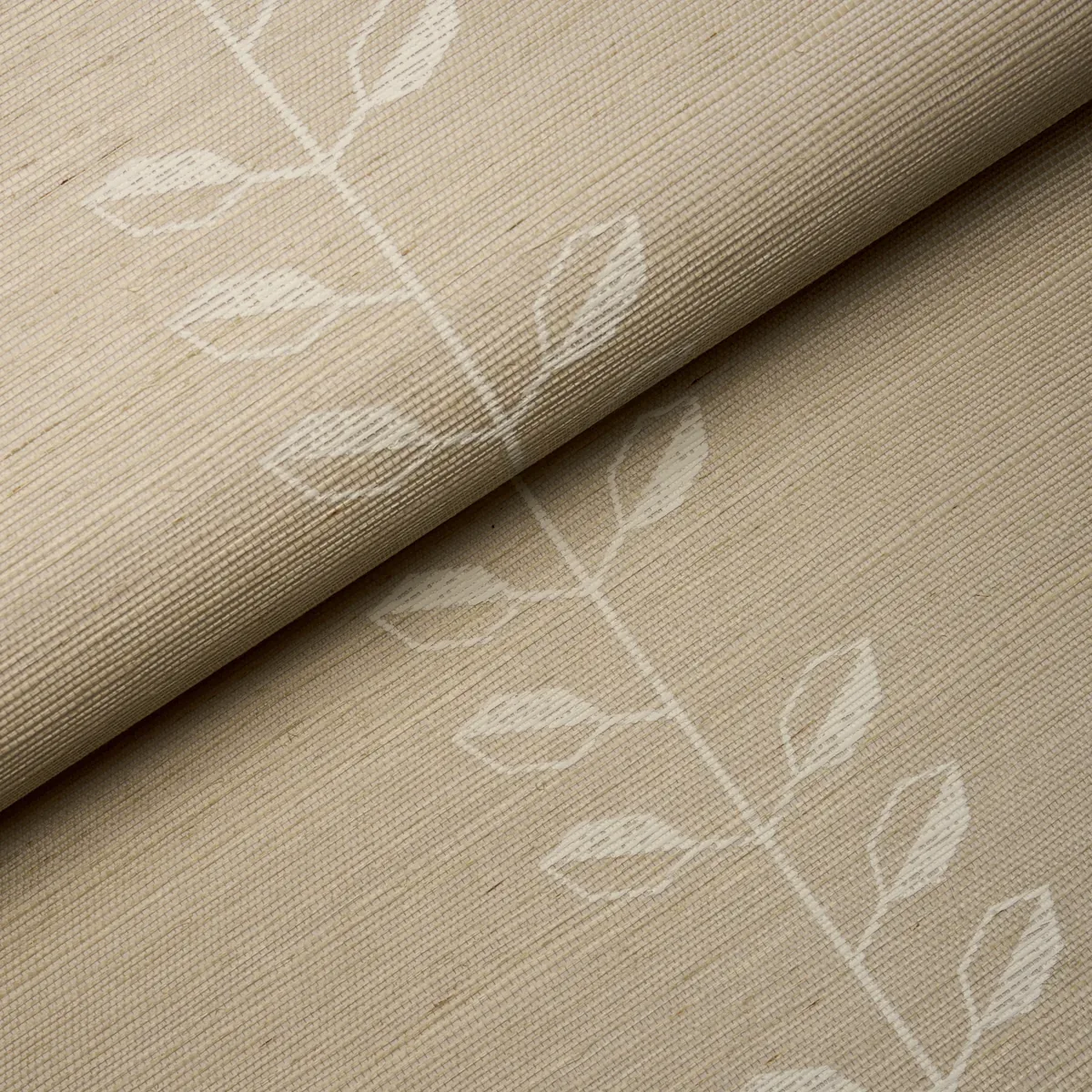 GEO LEAF SISAL BONE & WHITE Schumacher Wallpaper wallpaper - SKU 5016700