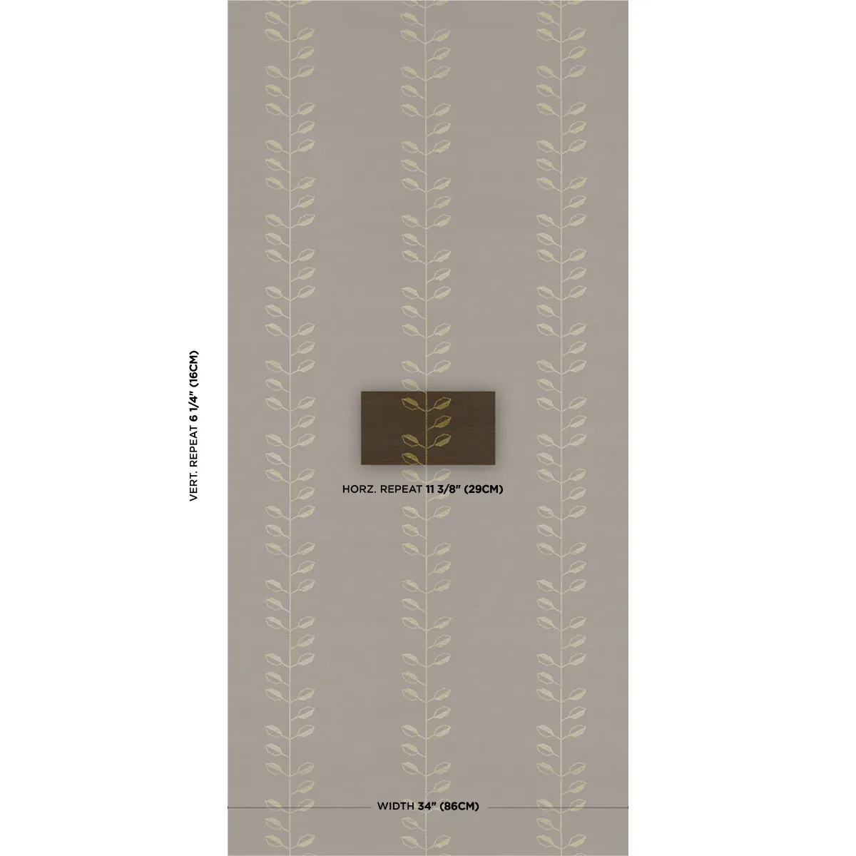 GEO LEAF SISAL METALLIC GOLD & SEPIA Schumacher Wallpaper wallpaper - SKU 5016701