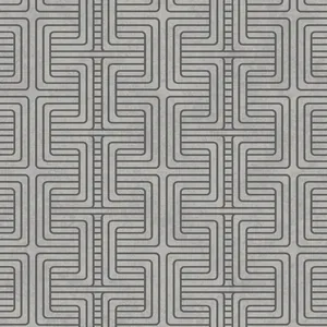 Schumacher GEO TRIBE wallpaper, color PEWTER, SKU 6478