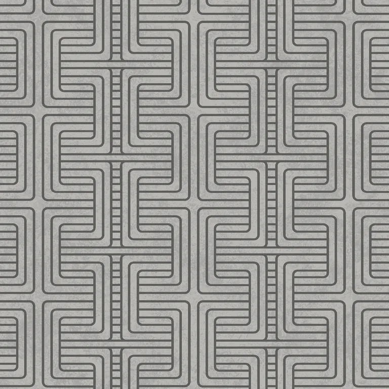 Schumacher GEO TRIBE wallpaper, color PEWTER, SKU 6478