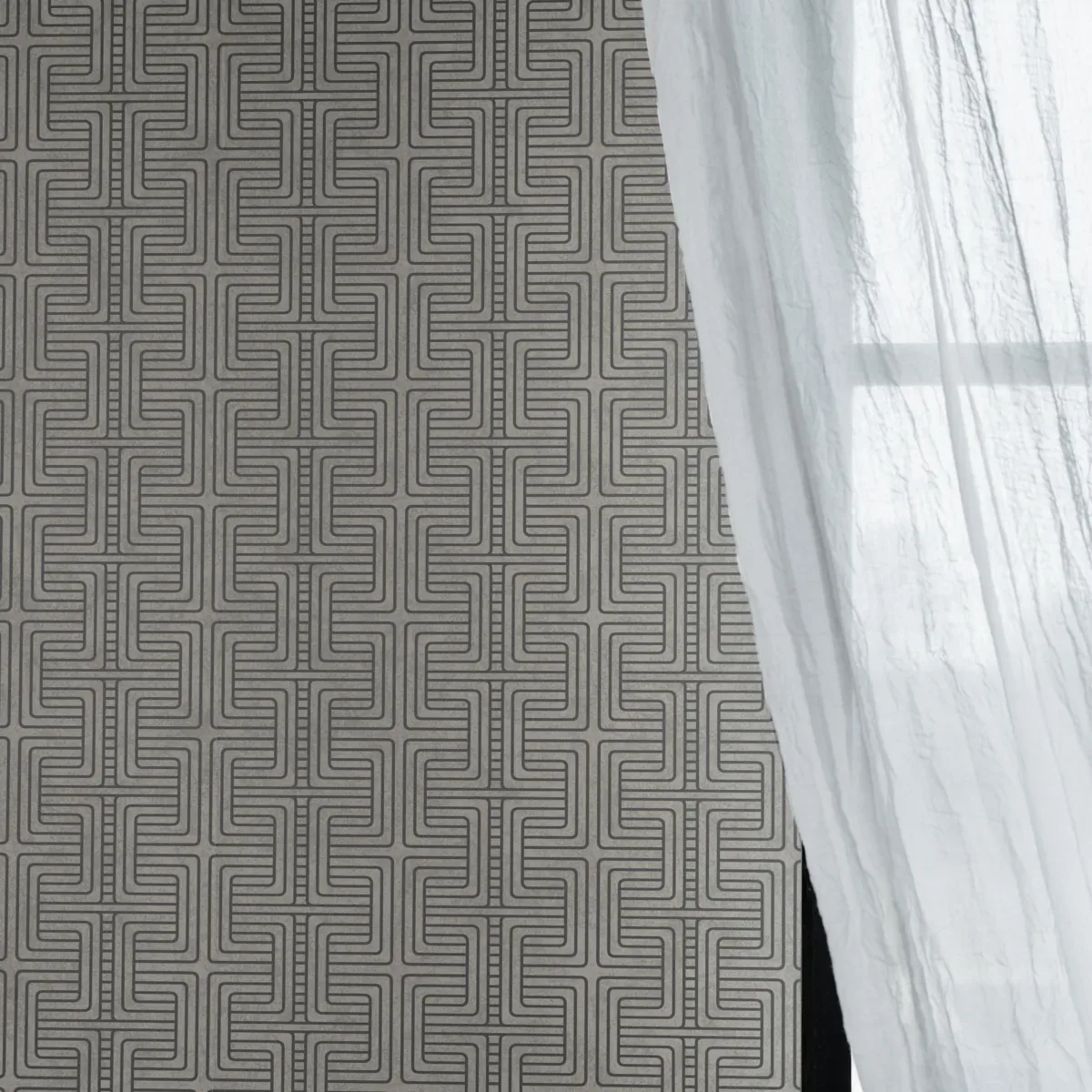 GEO TRIBE PEWTER Schumacher Wallpaper wallpaper - SKU 6478