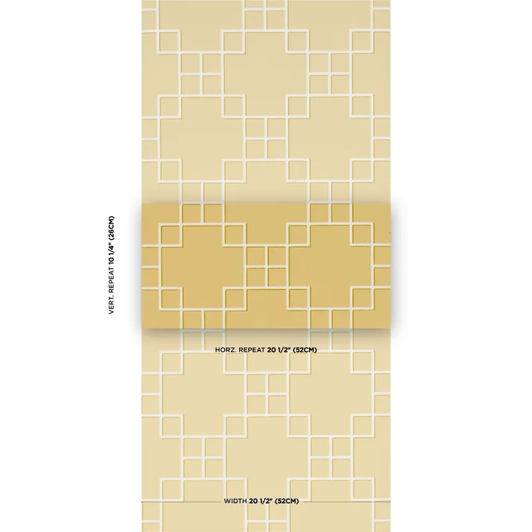 Schumacher GEORGETTE TRELLIS wallpaper, color BUTTERCUP, SKU 5016500