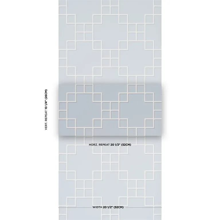 Schumacher GEORGETTE TRELLIS wallpaper, color LIGHT BLUE, SKU 5016501
