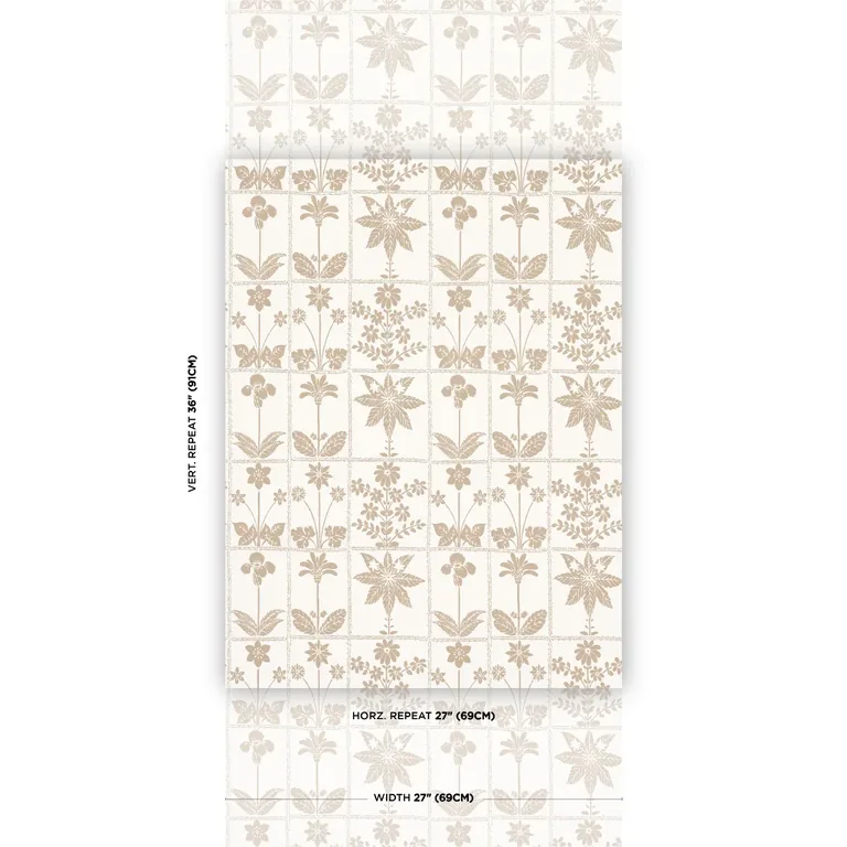 Schumacher GEORGIA WILDFLOWERS wallpaper, color NEUTRAL, SKU 5014821