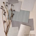 GILDED LINEN SILVER Schumacher Wallpaper wallpaper - SKU 5007841
