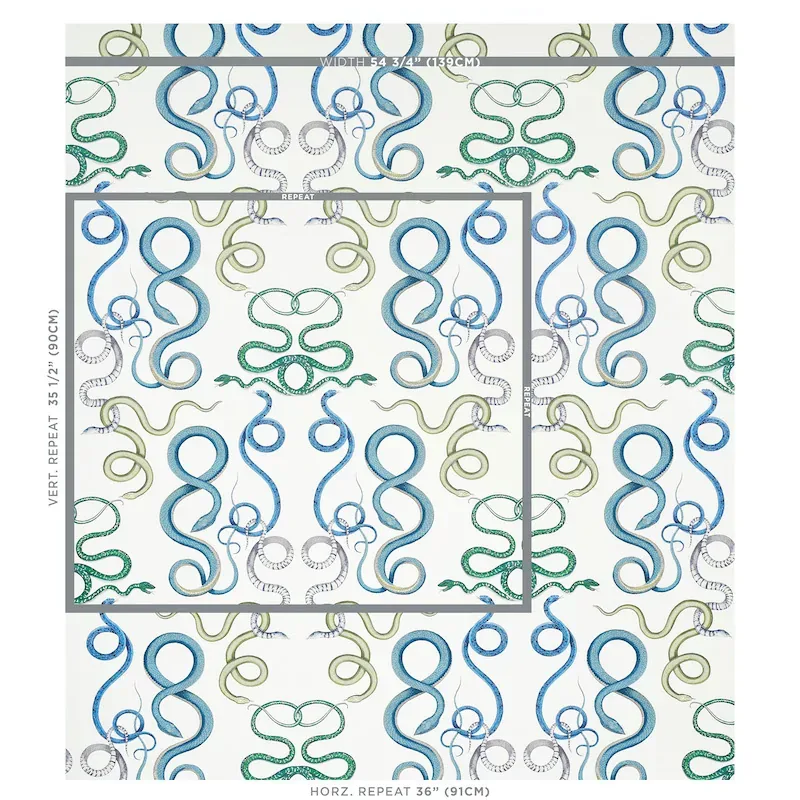 GIOVE EMERALD & SAPPHIRE Schumacher Wallpaper wallpaper - SKU 5009460