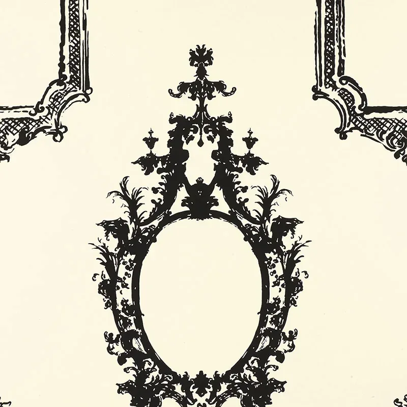 GO BAROQUE NOIR & BLANC Schumacher Wallpaper wallpaper - SKU 5003290