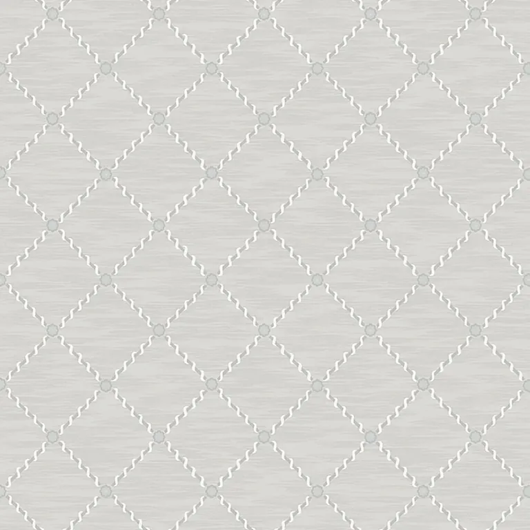 Schumacher GOLDEN TRELLIS wallpaper, color GREY AND SILVER, SKU 2266