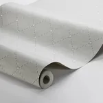 GOLDEN TRELLIS GREY AND SILVER Schumacher Wallpaper wallpaper - SKU 2266