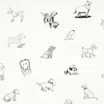 GOOD DOGS EVERYWHERE - BLACK & WHITE Schumacher Wallpaper | GOOD DOGS EVERYWHERE BLACK & WHITE Schumacher Wallpaper wallpaper - SKU 5016130