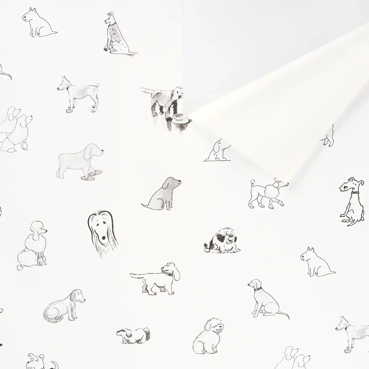 GOOD DOGS EVERYWHERE - BLACK & WHITE Schumacher Wallpaper | GOOD DOGS EVERYWHERE BLACK & WHITE Schumacher Wallpaper wallpaper - SKU 5016300