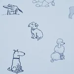 GOOD DOGS EVERYWHERE - SKY & NAVY BLUE Schumacher Wallpaper GOOD DOGS EVERYWHERE SKY & NAVY BLUE Schumacher Wallpaper wallpaper - SKU 5016132
