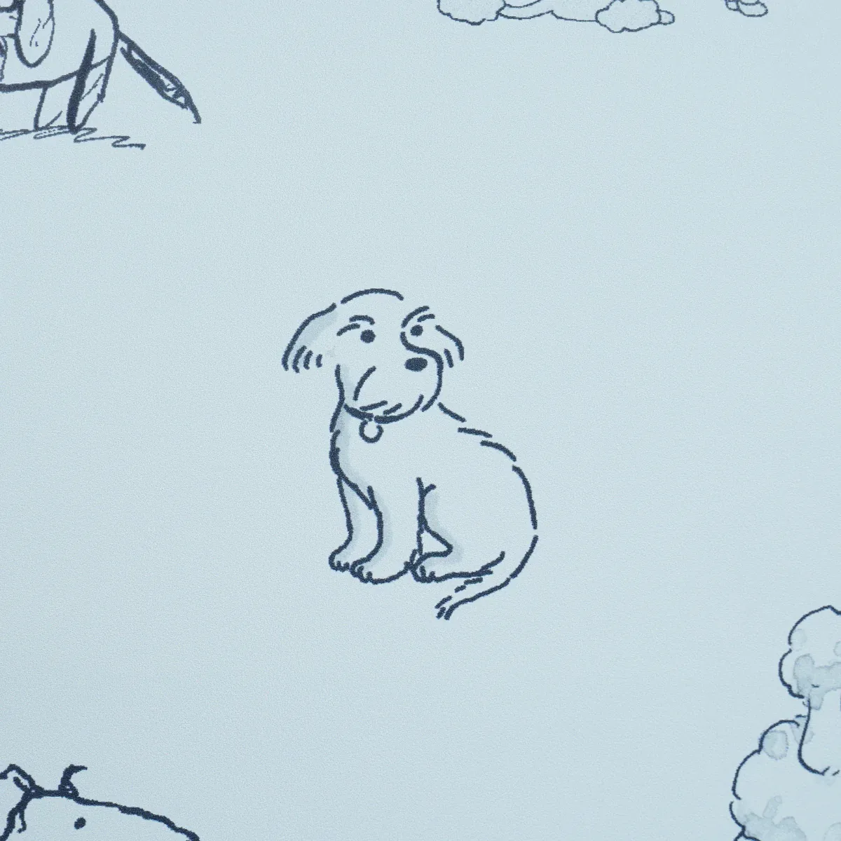 GOOD DOGS EVERYWHERE - SKY & NAVY BLUE Schumacher Wallpaper GOOD DOGS EVERYWHERE SKY & NAVY BLUE Schumacher Wallpaper wallpaper - SKU 5016302