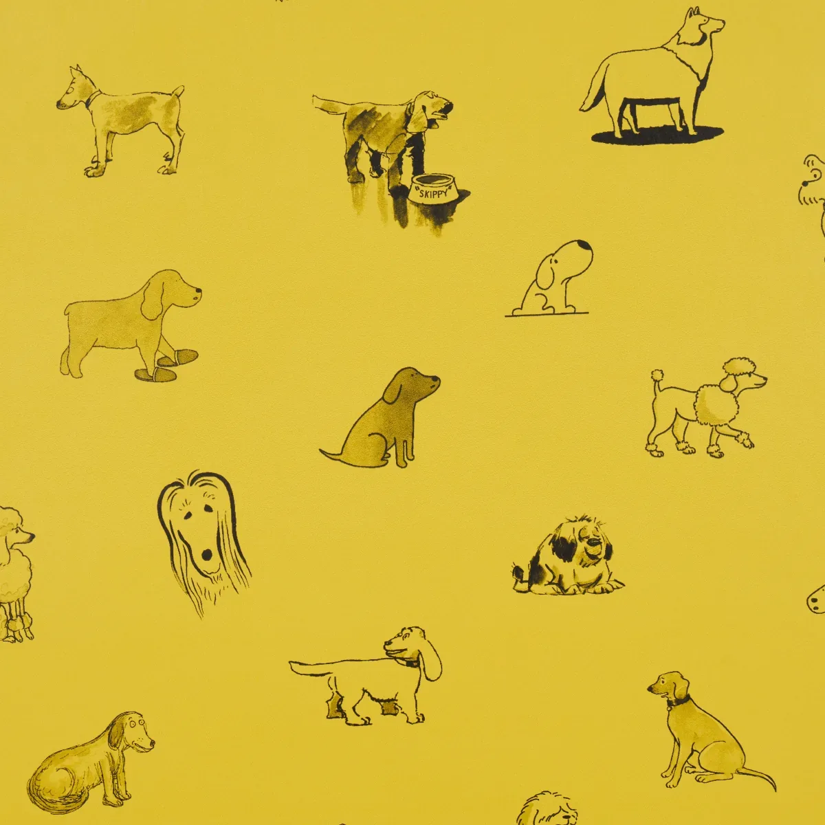 GOOD DOGS EVERYWHERE - TAXI-CAB YELLOW Schumacher Wallpaper GOOD DOGS EVERYWHERE TAXI-CAB YELLOW Schumacher Wallpaper wallpaper - SKU 5016131