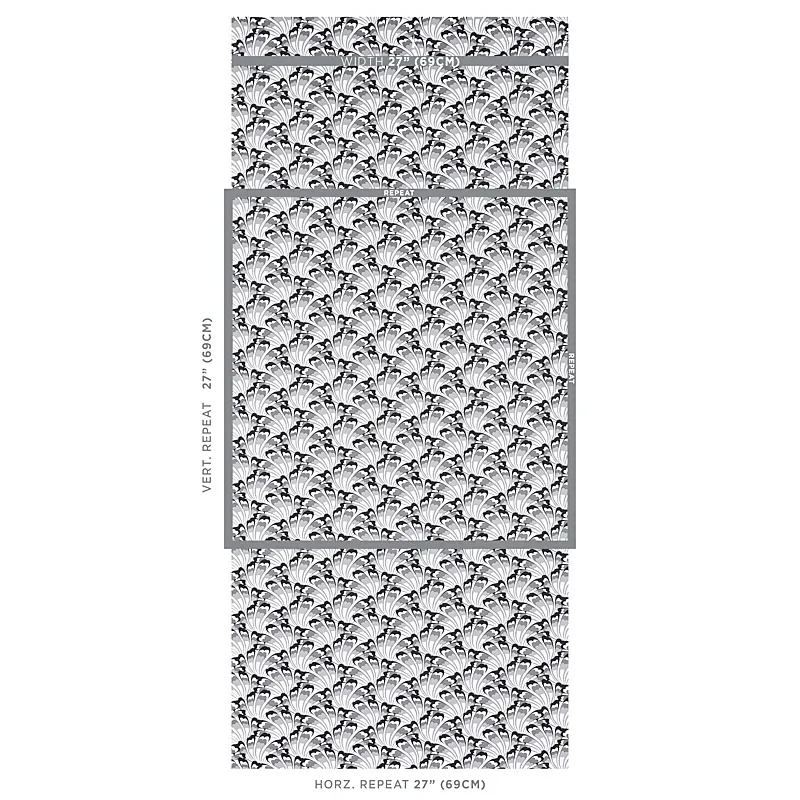 GOTHAM SWING CHARCOAL Schumacher Wallpaper wallpaper - SKU 5012530