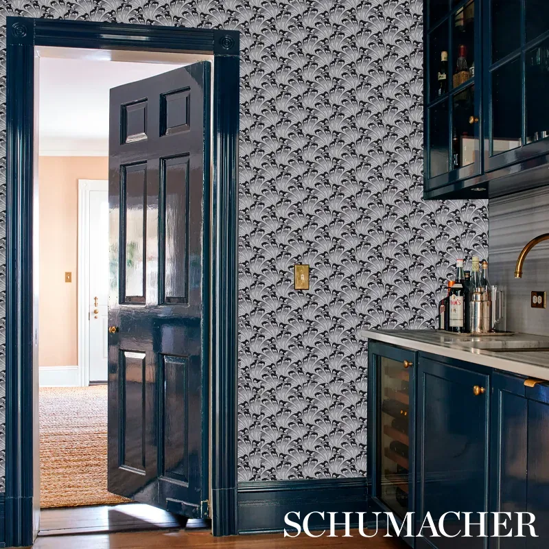 GOTHAM SWING CHARCOAL Schumacher Wallpaper wallpaper - SKU 5012530