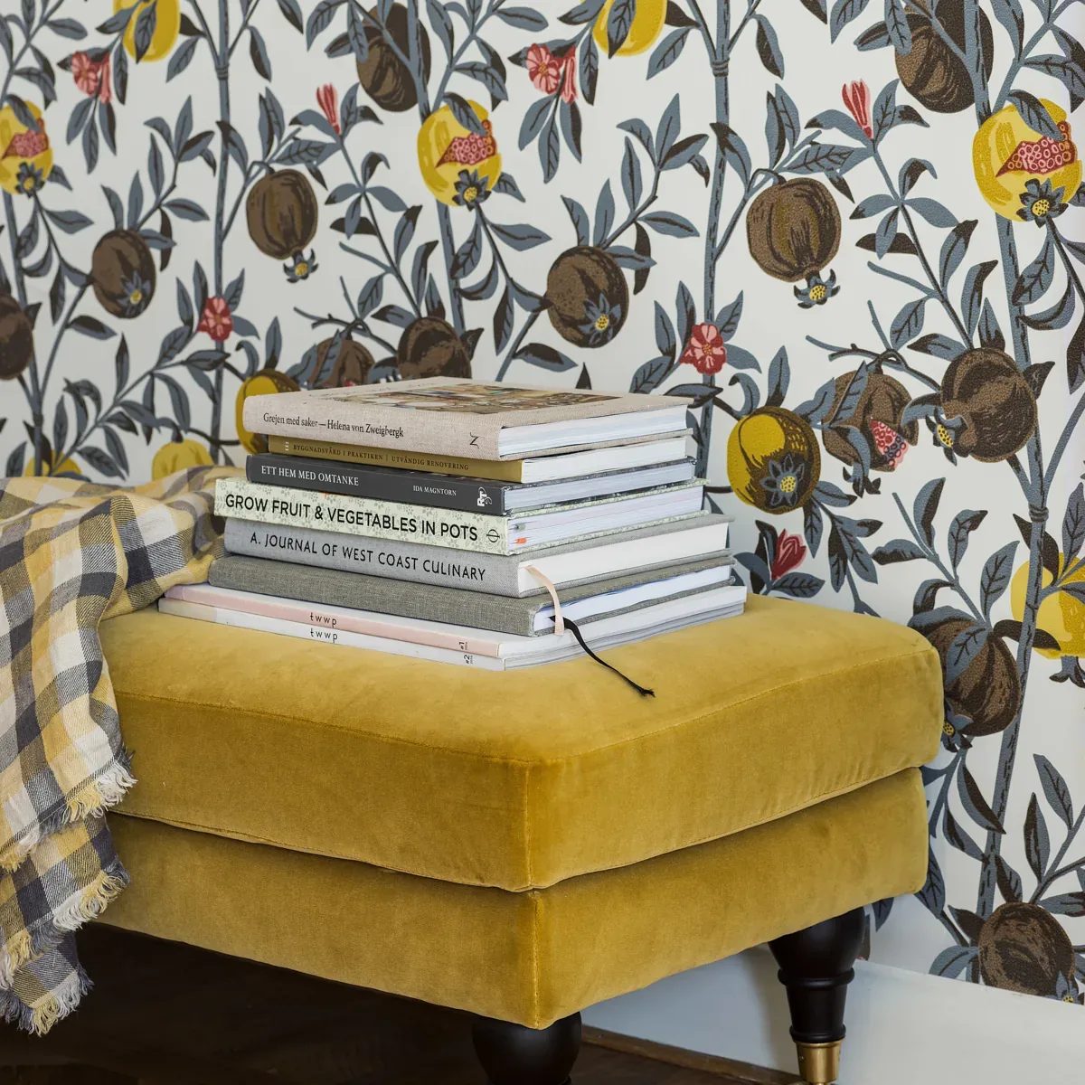 GRANATAPPLE SLATE AND OCHRE Schumacher Wallpaper wallpaper - SKU 1959