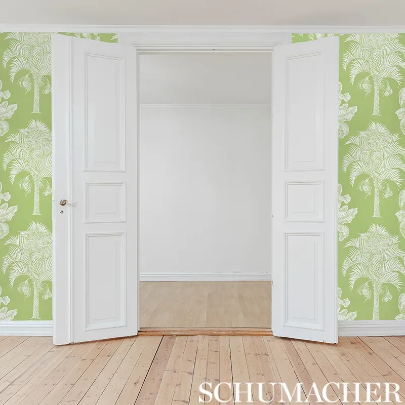 GRAND PALMS - DOVE Schumacher Wallpaper | Wallpaper Twins GRAND PALMS DOVE Schumacher Wallpaper wallpaper - SKU 5009622