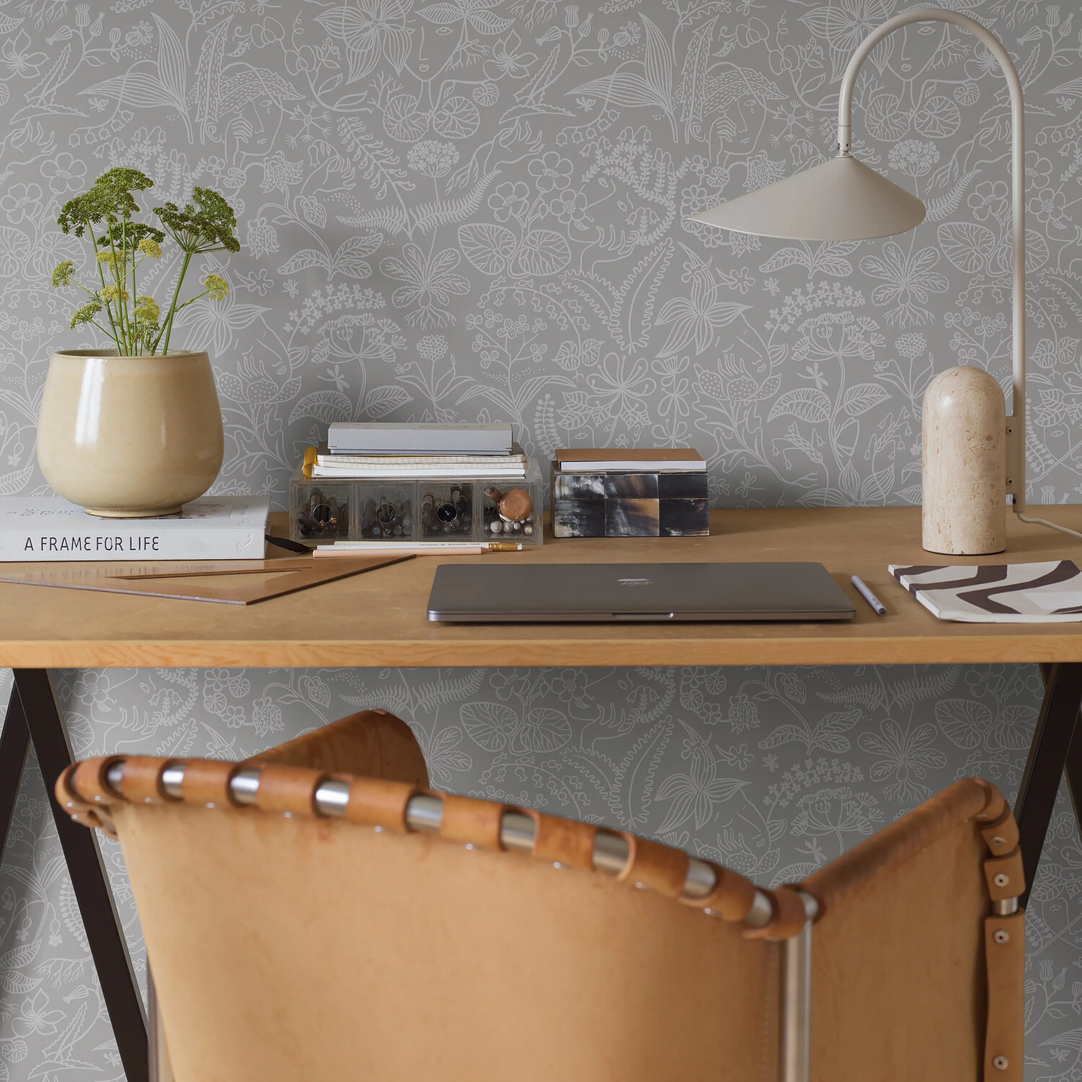 GRAZIA - GREY Schumacher Wallpaper | Wallpaper Twins GRAZIA GREY Schumacher Wallpaper wallpaper - SKU 1981
