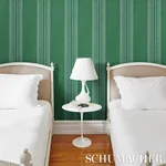 Greco Stripe GREEN Schumacher Wallpaper wallpaper - SKU 5015142