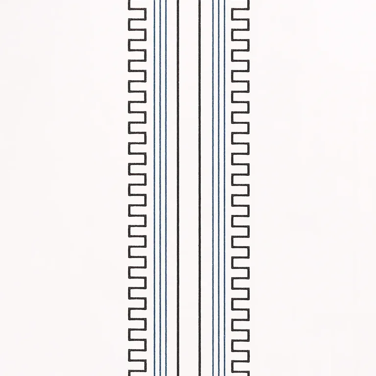 Schumacher Greco Stripe wallpaper, color IVORY, SKU 5015143