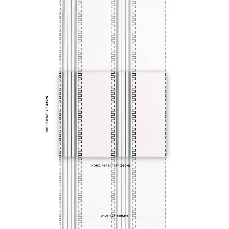 Schumacher Greco Stripe wallpaper, color IVORY, SKU 5015143