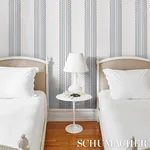 Greco Stripe IVORY Schumacher Wallpaper wallpaper - SKU 5015143