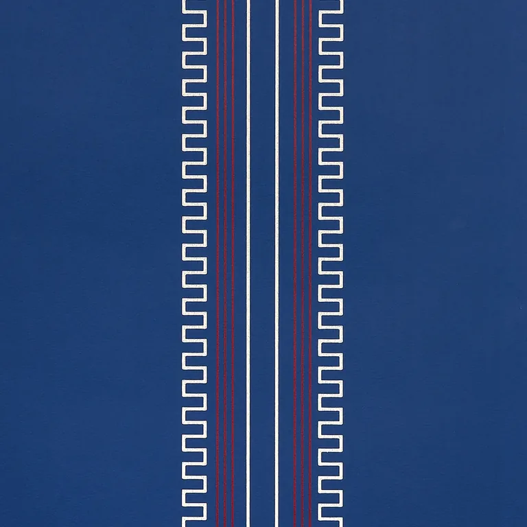 Schumacher Greco Stripe wallpaper, color NAVY, SKU 5015141